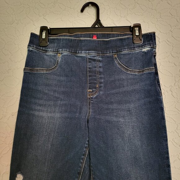 SPANX Distressed Ankle Skinny Raw Hem Legging Jeans Size Medium - Picture 7 of 10